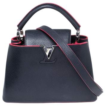 Pre Owned Louis Vuitton Blue Taurillon Leather Capucines BB Bag