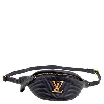 Pre Owned Louis Vuitton Black Leather New Wave Bumbag