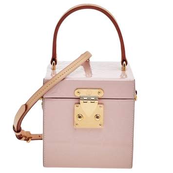 Pre Owned Louis Vuitton Rose Angelique Monogram Vernis Bleecker Bag