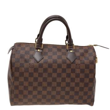 Pre Owned Louis Vuitton Damier Ebene Canvas Speedy 30 Bag
