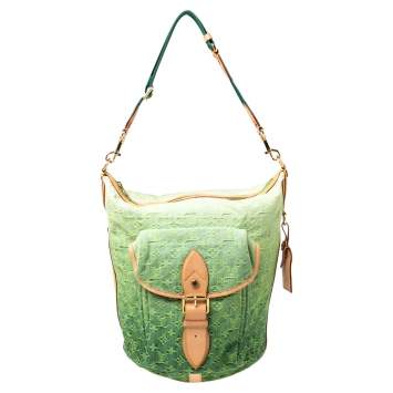 Pre Owned Louis Vuitton Vert Ombre Monogram Denim Sunburst PM Limited Edition Bag