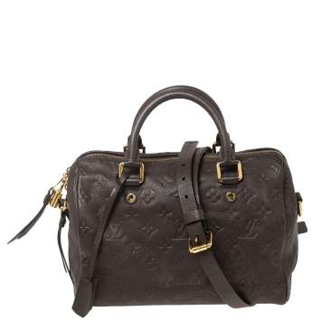 Pre Owned Louis Vuitton Terre Monogram Empreinte Leather Speedy Bandoulière 25 Bag