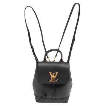 Pre Owned Louis Vuitton Black Leather Mini Lockme Backpack