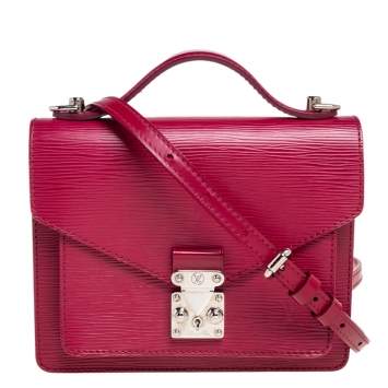 Pre Owned Louis Vuitton Fuchsia Epi Leather Monceau BB Bag