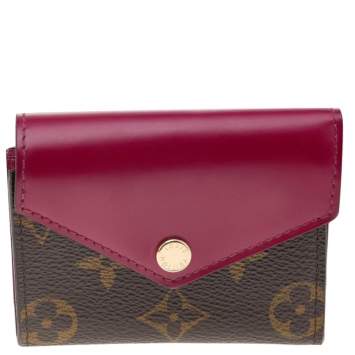 Pre Owned Louis Vuitton Fuchsia Monogram Canvas and Leather Zoe Wallet