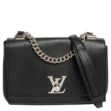 Pre Owned Louis Vuitton Black Leather Lockme II BB Bag