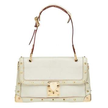 Pre Owned Louis Vuitton White Suhali Leather Le Talentueux Bag