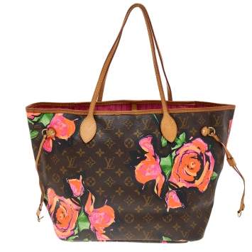 Pre Owned Louis Vuitton Monogram Canvas Limited Edition Stephen Sprouse Roses Neverfull MM Bag