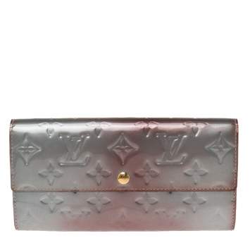 Pre Owned Louis Vuitton Givre Monogram Vernis Sarah Wallet