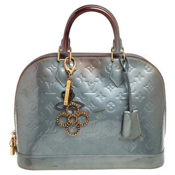 Pre Owned Louis Vuitton Givre Monogram Vernis Alma PM Bag