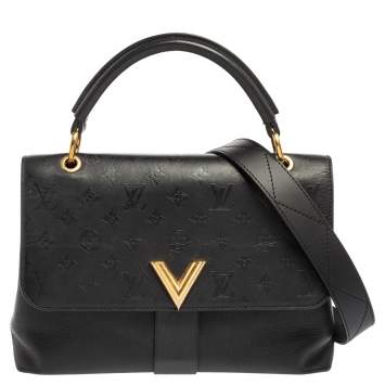 Pre Owned Louis Vuitton Black Monogram Leather Very One Handle Tote