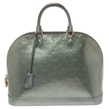 Pre Owned Louis Vuitton Givre Monogram Vernis Alma GM Bag