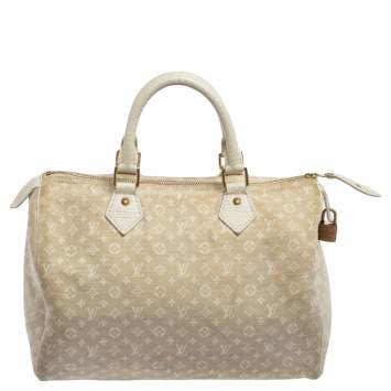 Pre Owned Louis Vuitton Dune Monogram Mini Lin Canvas Speedy 30 Bag