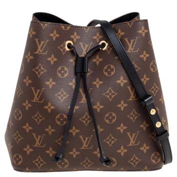 Pre Owned Louis Vuitton Black Monogram Canvas and Leather NeoNoe Bag