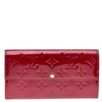 Pre Owned Louis Vuitton Pomme D’amour Monogram Vernis Leather Sarah Wallet