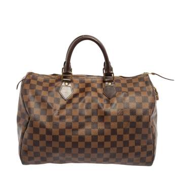 Pre Owned Louis Vuitton Damier Ebene Canvas Speedy 35 Bag