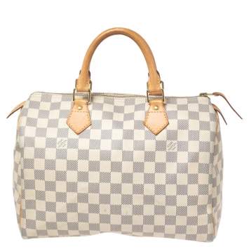 Pre Owned Louis Vuitton Damier Azur Canvas Speedy 30 Bag