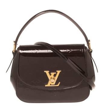 Pre Owned Louis Vuitton Amarante Monogram Vernis Pasadena Bag
