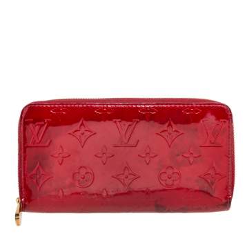 Pre Owned Louis Vuitton Pomme D’amour Monogram Vernis Zippy Wallet