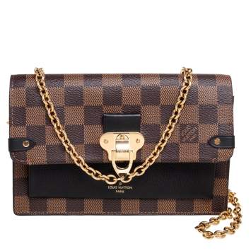 Pre Owned Louis Vuitton Damier Ebene Canvas Vavin Wallet on Chain