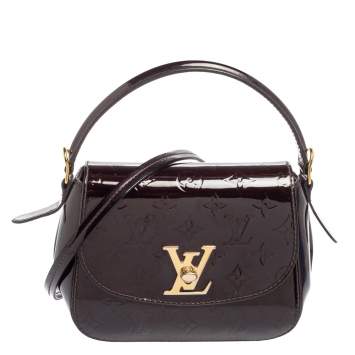 Pre Owned Louis Vuitton Amarante Monogram Vernis Pasadena Bag
