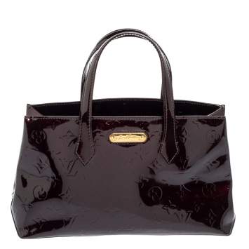 Pre Owned Louis Vuitton Amarante Monogram Vernis Wilshire PM Bag