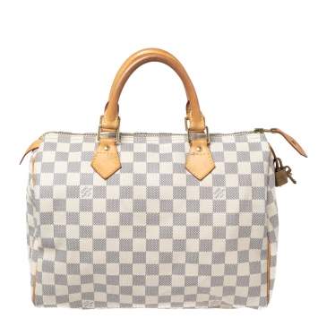 Pre Owned Louis Vuitton Damier Azur Canvas Speedy 30 Bag