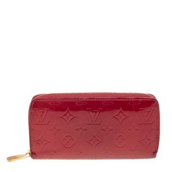 Pre Owned Louis Vuitton Pomme D’amour Monogram Vernis Zippy Wallet