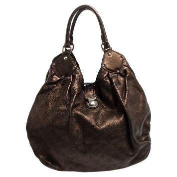 Pre Owned Louis Vuitton Metallic Mordore Monogram Mahina Leather Surya XL Bag