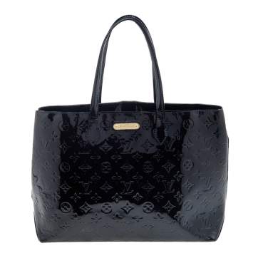 Pre Owned Louis Vuitton Vert Bronze Monogram Vernis Wilshire MM Bag