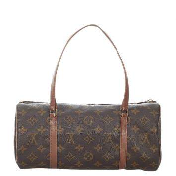 Pre Owned Louis Vuitton Brown Monogram Coated Canvas Papillon 30 Top Handle Bag