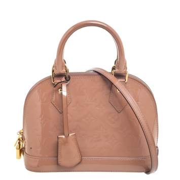 Pre Owned Louis Vuitton Noisette Monogram Vernis Alma BB Bag