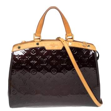 Pre Owned Louis Vuitton Amarante Monogram Vernis Brea GM Bag 