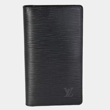 Pre Owned Louis Vuitton Black Epi Leather Vertical Wallet
