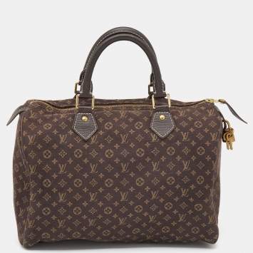 Pre Owned Louis Vuitton Monogram Mini Lin Canvas Speedy 30 Bag