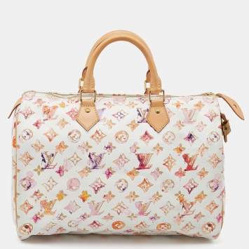 Pre Owned Louis Vuitton Monogram Watercolor Aquarelle Richard Prince Speedy 35 Bag