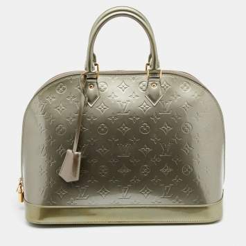 Pre Owned Louis Vuitton Gris Art Deco Monogram Vernis Alma GM Bag