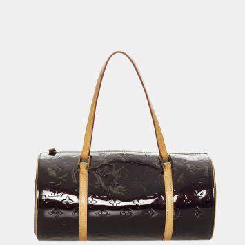 Pre Owned Louis Vuitton Purple Monogram Patent Leather Vernis Bedford Top Handel Bag