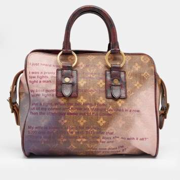 Pre Owned Louis Vuitton Monogram Canvas And Karung Trim Limited Edition Richard Prince Graduate Jokes Bag