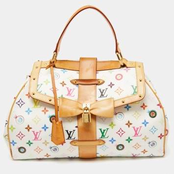 Pre Owned Louis Vuitton White Monogram Multicolore Canvas Murakami Eye Love You Bag
