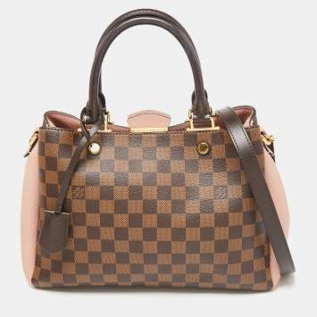 Pre Owned Louis Vuitton Magnolia Damier Ebene Canvas Brittany Bag