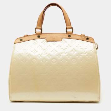 Pre Owned Louis Vuitton Blanc Corail Monogram Vernis Brea GM Bag