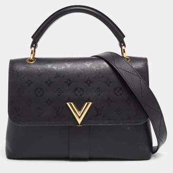 Pre Owned Louis Vuitton Black Monogram Leather Very One Handle Bag