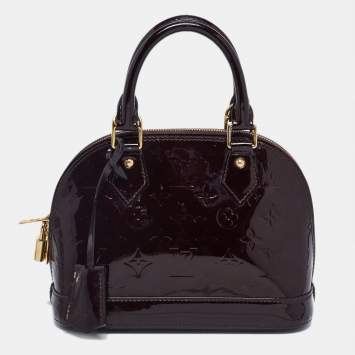 Pre Owned Louis Vuitton Amarante Monogram Vernis Alma BB Bag