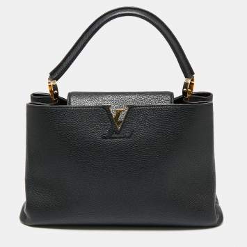 Pre Owned Louis Vuitton Black Taurillon Leather Capucines MM Bag