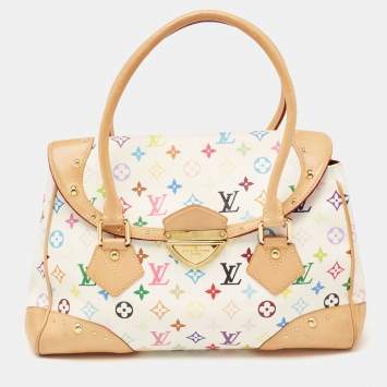 Pre Owned Louis Vuitton White Monogram Multicolore Canvas Beverly GM Bag