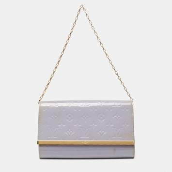 Pre Owned Louis Vuitton Lilac Monogram Vernis Ana Clutch Bag