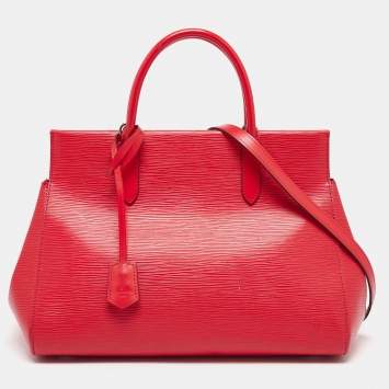 Pre Owned Louis Vuitton Coquelicot Epi Leather Marly MM Bag