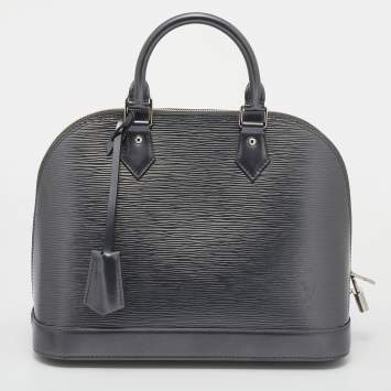 Pre Owned Louis Vuitton Anthracite Nacre Epi Leather Alma PM Bag