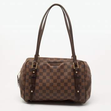 Pre Owned Louis Vuitton Damier Ebene Canvas Rivington GM Bag